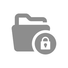 Privet folder vector icon. Confidential document with padlock symbol.