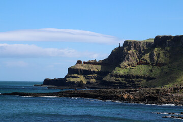 View of the coastal scenery at Giant's Causeway in Northern Ireland 