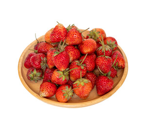 strawberries close up on white background
