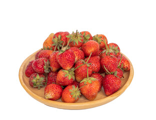 strawberries close up on white background