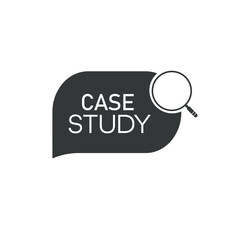 case study sign on white background