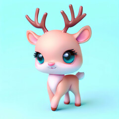 3D  forest lion with beautiful colors and white background. with Generative AI technology	