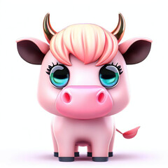 Naklejka premium 3D forest lion with beautiful colors and white background. with Generative AI technology 