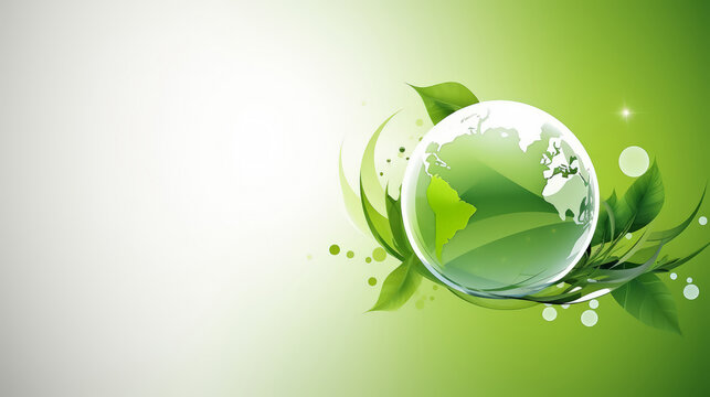 background, abstract of green Nature  wave  circle eco and a sustainable