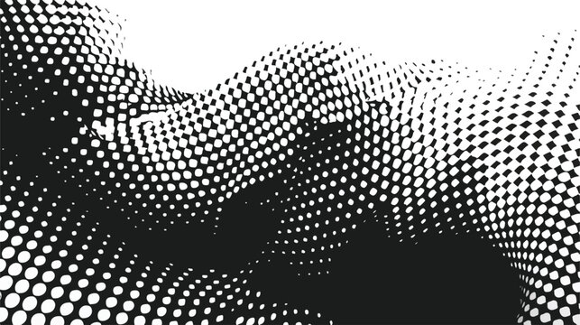 Op art halftone black and white abstract background cr