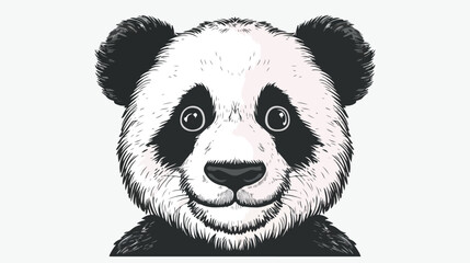 Panda in doodle style. Vector illustration. 