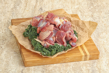 Raw chicken stomach for cooking