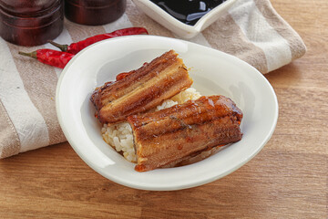 Roasred eel with steamed rice