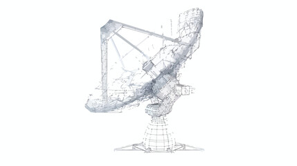 Radar. Directional radio antenna with satellite dish. - obrazy, fototapety, plakaty