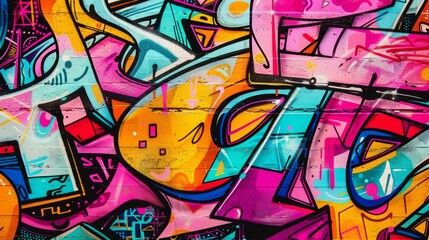 Vibrant Urban Graffiti Artwork Close-up
