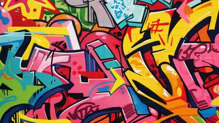 Vibrant Urban Graffiti Art Close-up
Close-up of a colorful graffiti wall, showcasing a blend of vibrant abstract shapes and street art elements.
