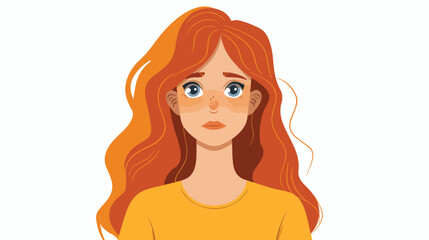 Redhaired girl vector flat vector isolated on white background