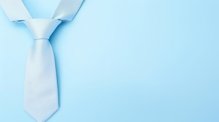 top view of light blue neck tie with stethochope against a light blue background, , Happy father`s day, Men's day