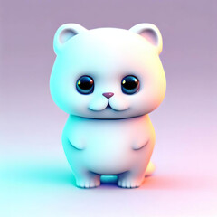 Fototapeta premium 3D forest animal with beautiful colors and white background. with Generative AI technology 