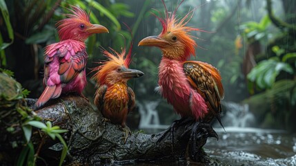 Fototapeta premium The Beauty of Colorful Feathered Birds: Close-up Birds Photography