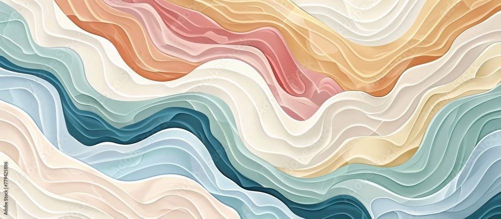 Aufkleber a mesmerizing azure marble texture with fluid waves and a rainbow of colors resembling a geological 