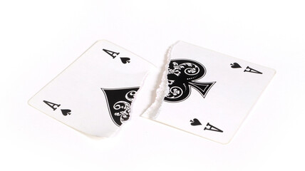 Playing card, torn in pieces - 779426035