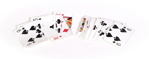 Playing card, torn in pieces - 779426090
