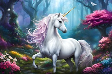 Obraz na płótnie Canvas Unicorn in wonderland