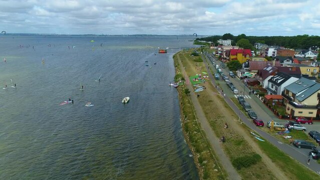 Beautiful Bay Landscape In Chalupy Zatoka Krajobraz Aerial View Poland