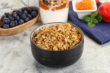Granola museli cereal for breakfast