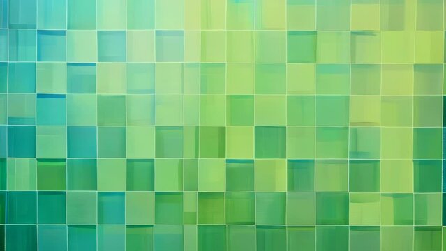 Rectangular tiles in various shades of emerald green form a mosaic pattern. The geometric arrangement creates visual depth and texture through the rich green gradations. 