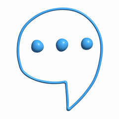 modern 3D Minimal blue chat bubbles on white background. concept of social media messages. 3d render illustration