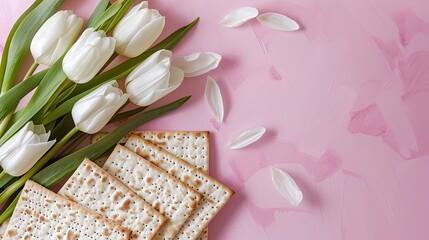 Assorted crackers on pink table