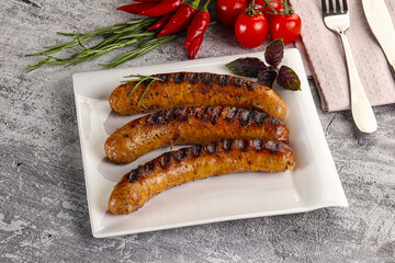 Grilled meat sausages with spices