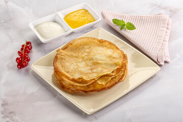 Sweet homemade thick baked pancakes