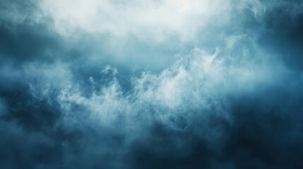 Abstract image of swirling blue smoke creating a mysterious and ethereal atmosphere.