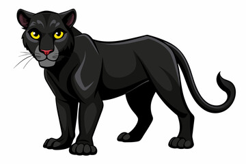 Obraz premium Black panther, on a white background, no background