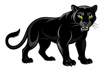 Black panther, on a white background, no background