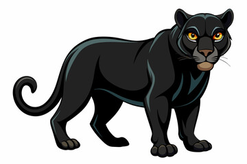 Black panther, on a white background, no background