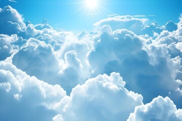 A picture of a sky with clouds and sun
