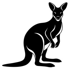 kangaroo with baby, black kangaroo silhouette vector illustration,icon,svg,animal characters,Holiday t shirt,Hand drawn trendy Vector illustration,kangaroo on black background