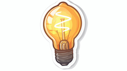Light bulb cartoon picture sticker idealogo.vector flat