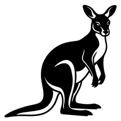 kangaroo with baby, black kangaroo silhouette vector illustration,icon,svg,animal characters,Holiday t shirt,Hand drawn trendy Vector illustration,kangaroo on black background