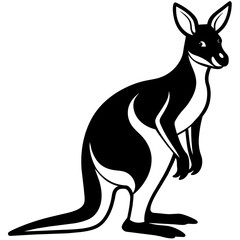 kangaroo with baby, black kangaroo silhouette vector illustration,icon,svg,animal characters,Holiday t shirt,Hand drawn trendy Vector illustration,kangaroo on black background