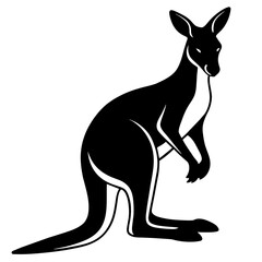 kangaroo with baby, black kangaroo silhouette vector illustration,icon,svg,animal characters,Holiday t shirt,Hand drawn trendy Vector illustration,kangaroo on black background