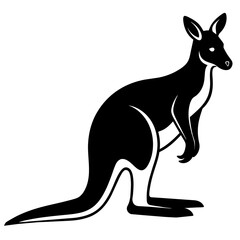 kangaroo with baby, black kangaroo silhouette vector illustration,icon,svg,animal characters,Holiday t shirt,Hand drawn trendy Vector illustration,kangaroo on black background