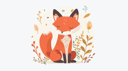 Little animal concept about cute fox design vector 
