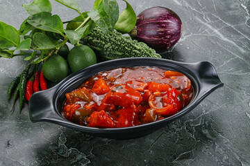 Chinese cuisine - chicken in sweet and sour sauce