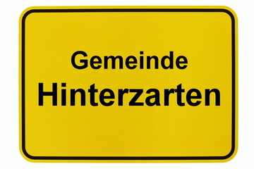 Illustration eines Ortsschildes der Gemeinde Hinterzarten im Schwarzwald