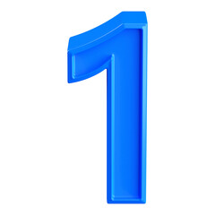 3d blue number 1