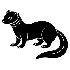 Mongoose with baby, black Mongoose silhouette vector illustration,icon,svg,animal characters,Holiday t shirt,Hand drawn trendy Vector illustration,kangaroo on black background