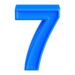 3d blue number 7