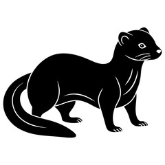 Mongoose with baby, black Mongoose silhouette vector illustration,icon,svg,animal characters,Holiday t shirt,Hand drawn trendy Vector illustration,kangaroo on black background