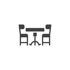 Table with chairs vector icon