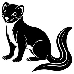 Mongoose with baby, black Mongoose silhouette vector illustration,icon,svg,animal characters,Holiday t shirt,Hand drawn trendy Vector illustration,kangaroo on black background